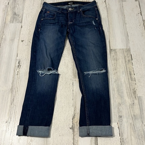 Hudson Bacara Crop Straight Cuffed Jeans Size 24 - Picture 2 of 12